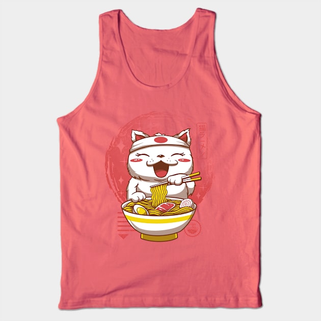 Neko Ramen Tank Top by Vincent Trinidad Art